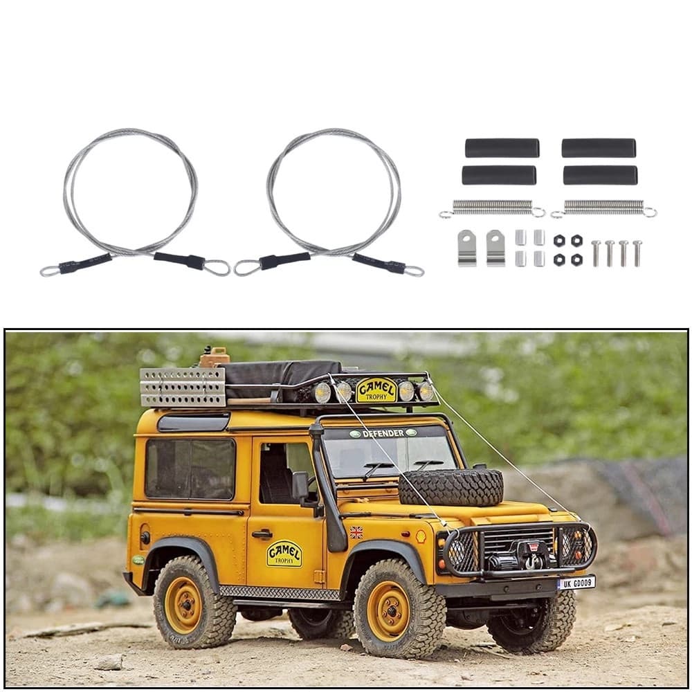 เชือกเหล็ก สีเงิน สําหรับรถบรรทุกบังคับ 1/10 SCX10 Wrangler TRX-6 TRX-4 Defender D90 D110 รูปที่ 1