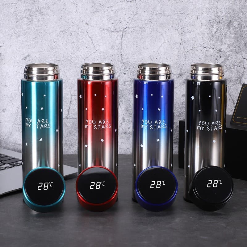 JJdaily2_Shop ขวดน้ำสแตนเลส กระติกน้ำอัจฉริยะสุดไฮเทค สแตนเลส 500ml เก็บความร้อน A156 รูปที่ 7