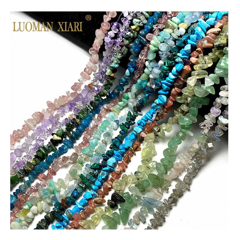 LUOMAN XIARI Spot 100% ธรรมชาติไม่สม่ําเสมอสีแดง Jasper Turquoise Malachite คริสตัลหลวมลูกปัดอัญมณีสําหรับเครื่องประดับทํา DIY สร้อยคอสร้อยข้อมือ 3-5 มม.39 ซม. รูปที่ 1