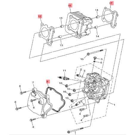 ชุด เสื้อสูบ ลูกสูบ ปะเก็น ซีลวาล์ว แท้ ยามาฮ่า แกรนด์ ฟีลาโน่ ไฮบริด ( YAMAHA GRAND FILANO HYBRID / CYLINDER PISTON SET รูปที่ 7