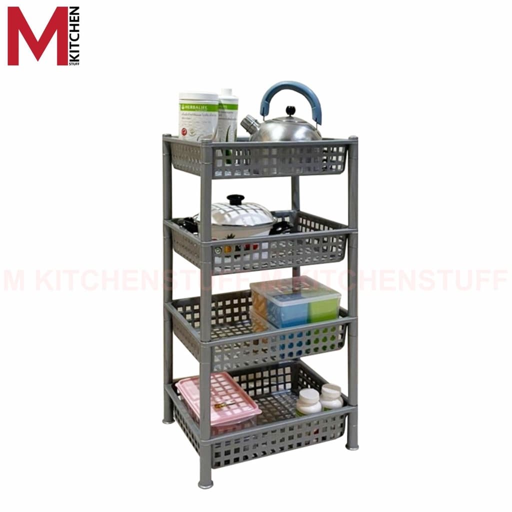 M Kitchen 240/4 ชั้นวางของ 4 ชั้น ขนาด 30 x 40 x 72 ซม. รูปที่ 1