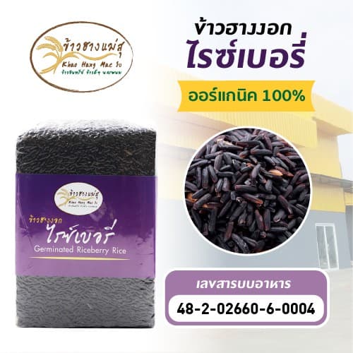 ข้าวฮางงอกงอกไรซ์เบอรี่ ออร์แกนิคแท้ สินค้ามี อย. และผลิตโดยโรงงานที่ได้มาตรฐาน ข้าวใหม่เก็บได้นาน น้ำหนัก 1 กิโลกรัม รูปที่ 2