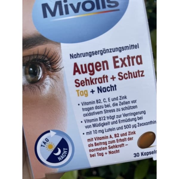 วิตามินบำรุงสายตา Mivolis Augen Extra...30 kapseln ... จากเยอรมัน มีลูทีน และ ซีแซนทิน รูปที่ 5