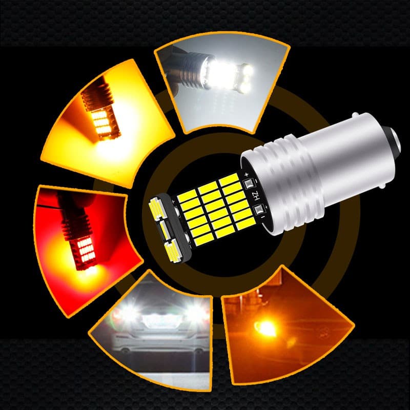 หลอดไฟเบรกท้ายรถยนต์ LED T15 T20 1156 BA15S P21W W16W 45SMD 4014 12V สีขาว สีเหลือง รูปที่ 4