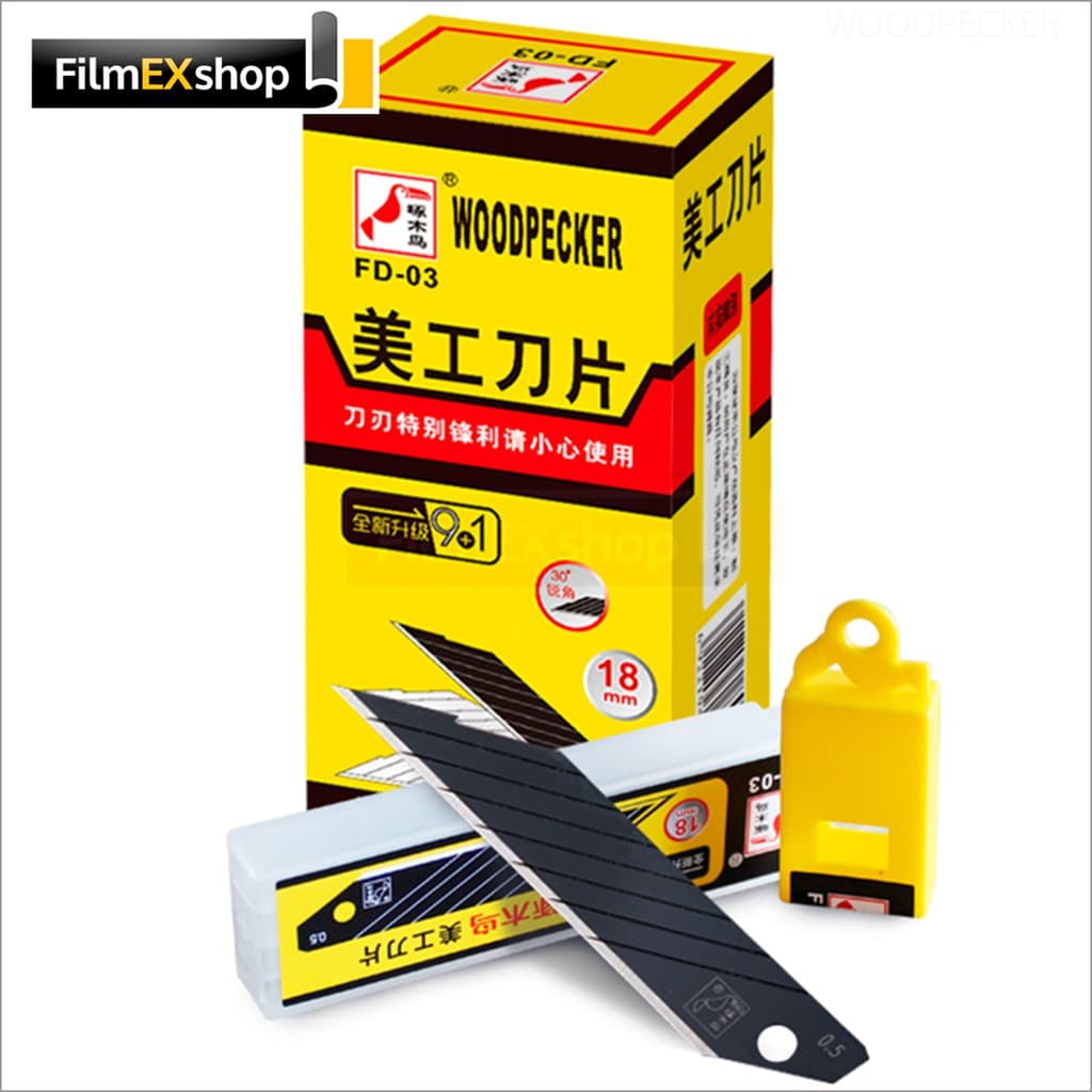 FD-03 ใบมีดคัตเตอร์ 18มม. Woodpecker KNIFE CUTTER BLADE รูปที่ 2
