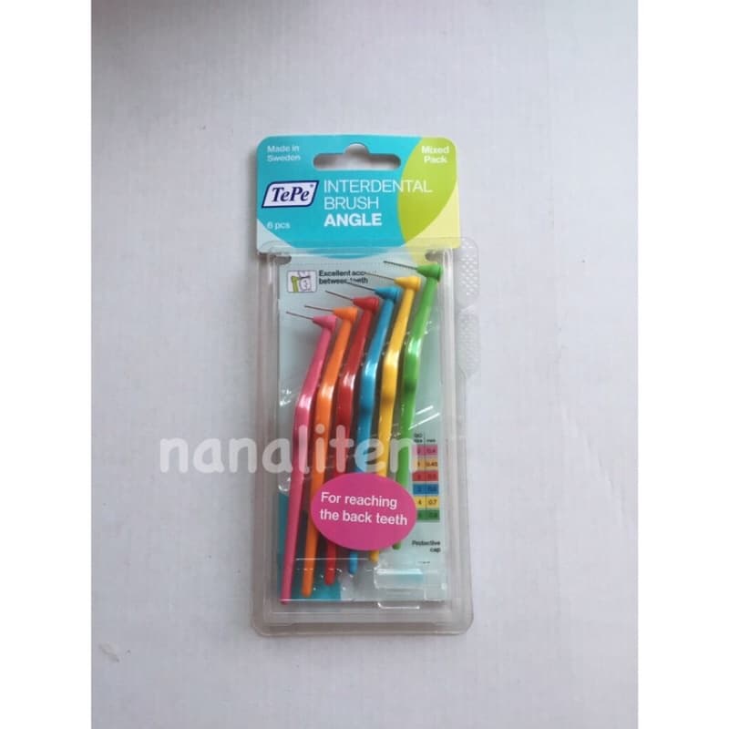 แปรงซอกฟัน เทเป้ Tepe Interdental Brush Angle แบบมีด้าม แปรงซอกดัดฟันขนาด0.4-0.8มมแพคละ6อันจากสวีเดน รูปที่ 7