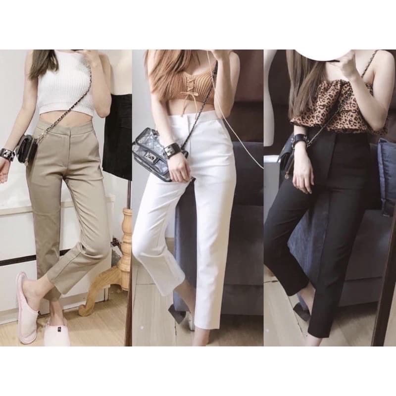 กางเกง7ส่วนผ้าดับเบิ้ล งานตะขอหน้า ซิปหน้า ทรงเข้ารูป รูปที่ 1
