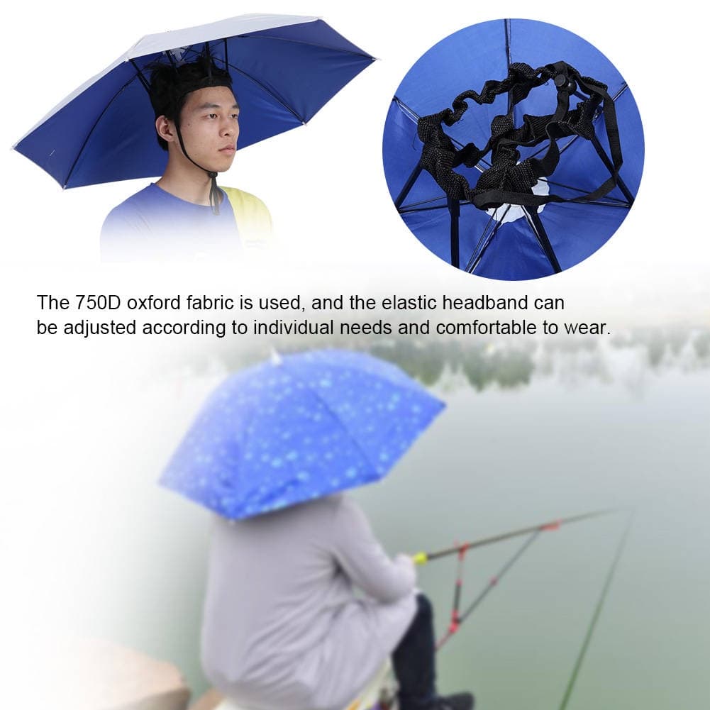 หมวกติดร่ม หมวกร่มกันแดด 90cmป้องกันรังสียูวี หมวกร่มกันฝน หมวกแบบร่มมี 2 ชั้น พับเก็บได้ สามารถใช้ได้ทุกฤดูกาล ร่มพับ รูปที่ 5