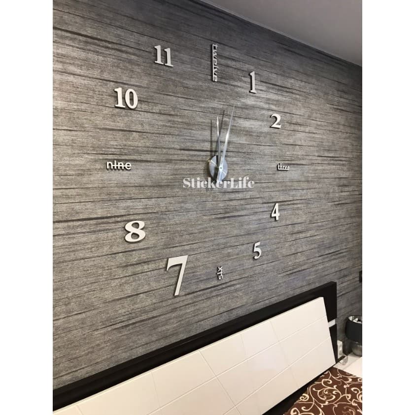 ขนาดจัมโบ้ นาฬิกาติดผนัง 3D DIY สติกเกอร์ อะคริลิค 100CM-150CM ขนาดใหญ่ clock jumbo รูปที่ 2