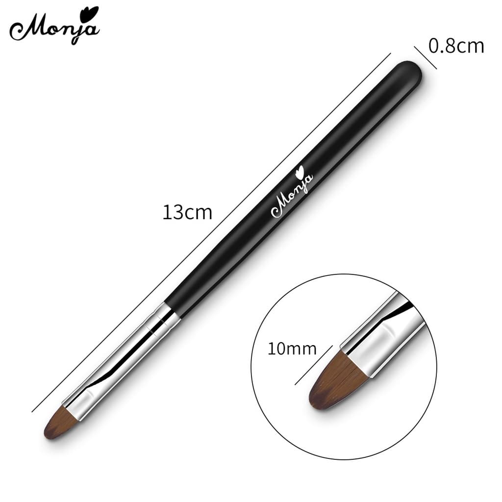 Monja แปรงทาเล็บอะคริลิค ยูวีเจล สีดํา สําหรับตกแต่งเล็บ 1 ชิ้น nail gel polish draw paint brush pen รูปที่ 9