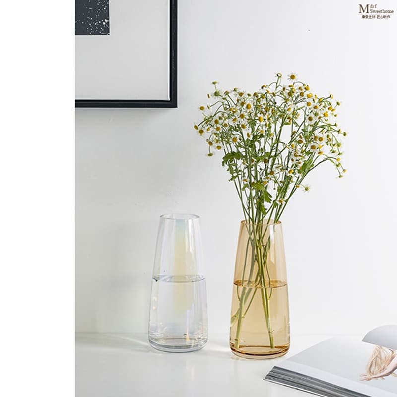 จัดส่งภายใน 24 ชั่วโมง แจกันแก้วสีแดง แจกันโปร่งใส สำหรับตกแต่งห้องนั่งเล่น จัดดอกไม้ มี4สี รูปที่ 7