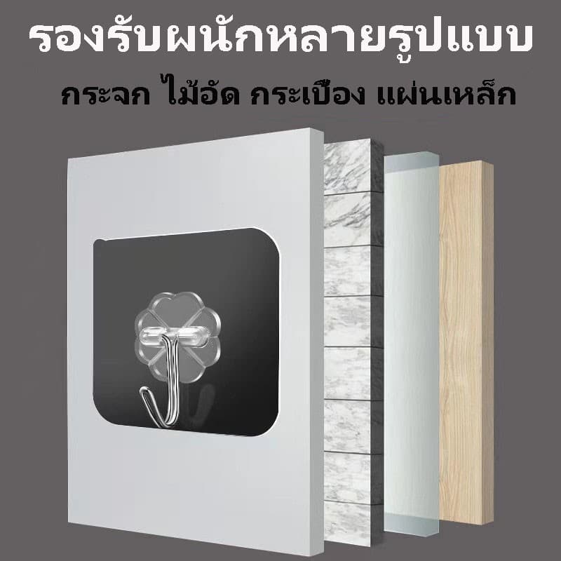 ตะขอติดผนัง ตะขอพลังช้าง แท้100% รับน้ำหนักได้ 20 kg ตะขอแขวน ตะขอ ที่ติดฝาผนัง ตะขอ ตะขอแขวนติดผนัง ไม่ต้องเจาะ ติดทน รูปที่ 4