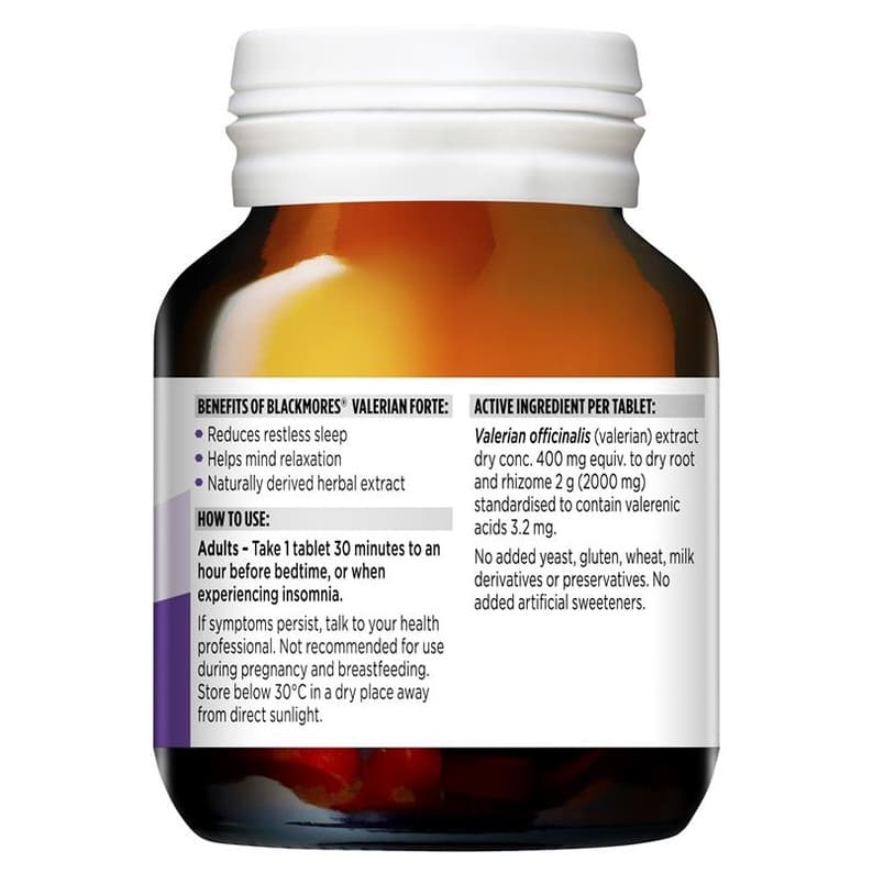 Blackmores Valerian Forte 2000mg 60 Tablets วาลาเลี่ยน สมุนไพรช่วยการนอนหลับ รูปที่ 4