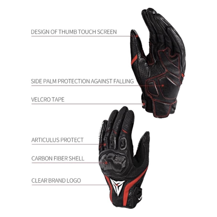 MOTOWOLF MDL 0305 ถุงมือหนังแท้พร้อมการ์ดคาร์บอนเคฟล่า สำหรับขี่มอเตอร์ไซด์ ถุงมือขับมอเตอร์ไซค์ ถุงมือบิ๊กไบค์ รูปที่ 7