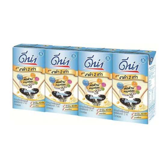 D-Na UHT Soymilk ดีน่า นมถั่วเหลือง สูตรงาดำ 2 เท่า 110 มล. x 48 กล่อง มี 2 สูตร รูปที่ 6
