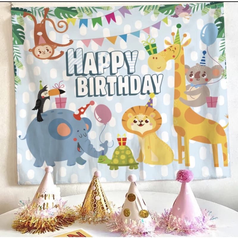 ป้ายวันเกิด ฉากวันเกิดHappy birthday ลายน่ารัก รูปที่ 2