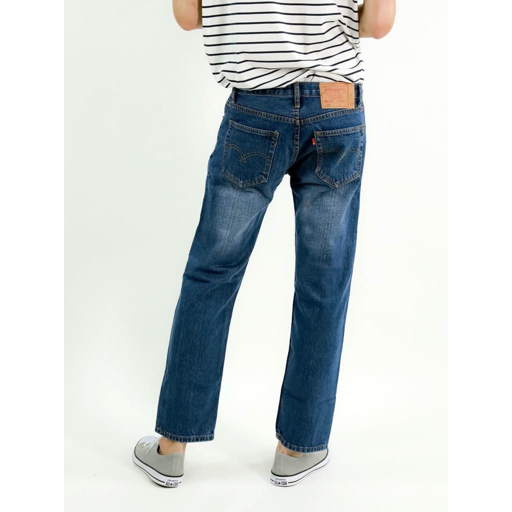 กางเกงยีนส์ ผู้ชาย ริมแดง ทรงกระบอก ผ้าไม่ยืด สีน้ำเงิน LJR Jeans Selvedge Denim Men Jeans รูปที่ 6