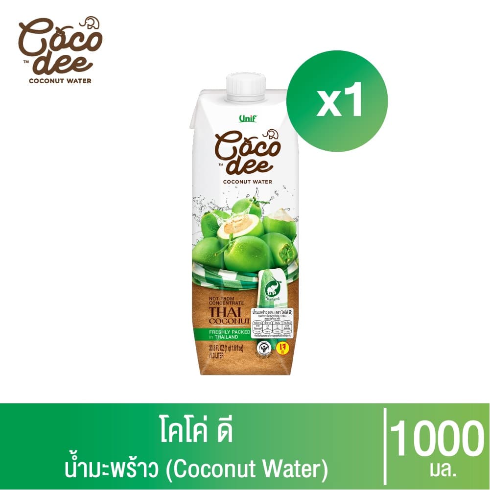 Unif Coco dee น้ำมะพร้าวโคโค่ ดี ผลิตจากน้ำมะพร้าวแท้ 1000มล. รูปที่ 1