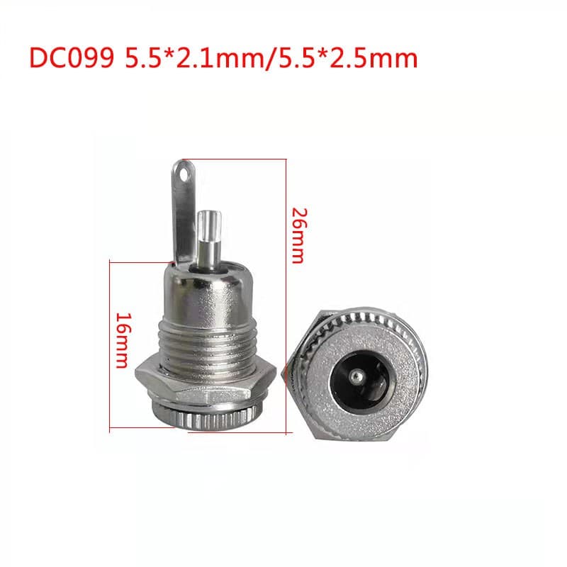 ซ็อกเก็ตแจ็ค DC099 ตัวเมียขนาด 5.5 *2.1mm แจ็ค dc วัสดุโลหะแข็งแรงทนกระแสได้สูง dc jack รูปที่ 4