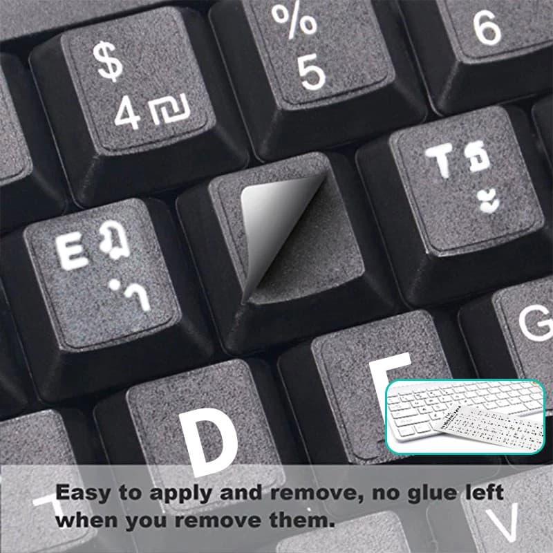 สติ๊กเกอร์คีย์บอร์ด เรืองแสง ภาษาไทย ภาษาอังกฤษ สติกเกอร์ติดแป้นพิมพ์ Sticker Keyboard Thai / English สติ๊กเกอร์ภาษาไทย รูปที่ 5