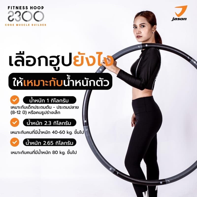 JASON Fitness Hoop 2300 - เจสัน ฮูล่าฮุ๊ป ถอดประกอบได้ ออกแบบเป็นคลื่น ช่วยนวดสลายไขมัน รูปที่ 3