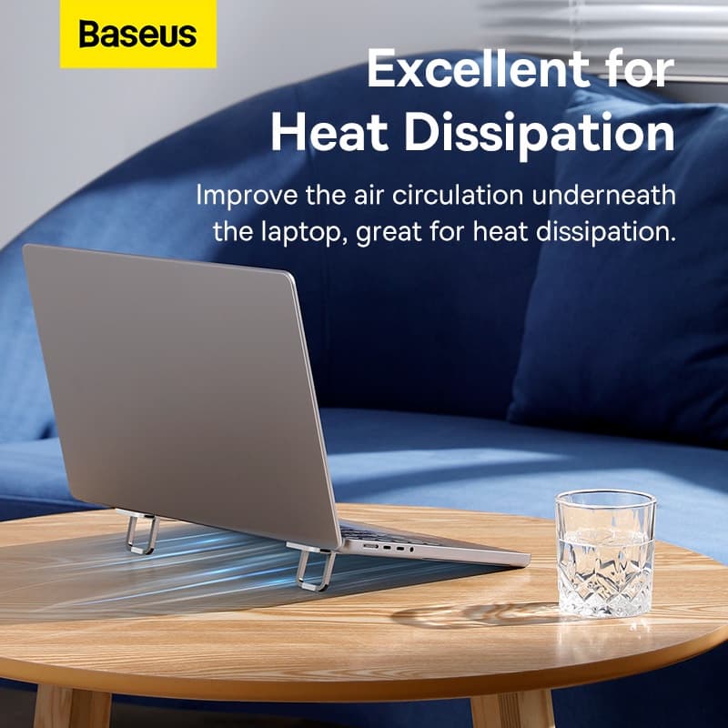 BASEUS ขาตั้งแล็ปท็อปแบบพกพา 2 ชิ้น โลหะผสมสังกะสี รับน้ำหนักได้ 10 กก. รูปที่ 8