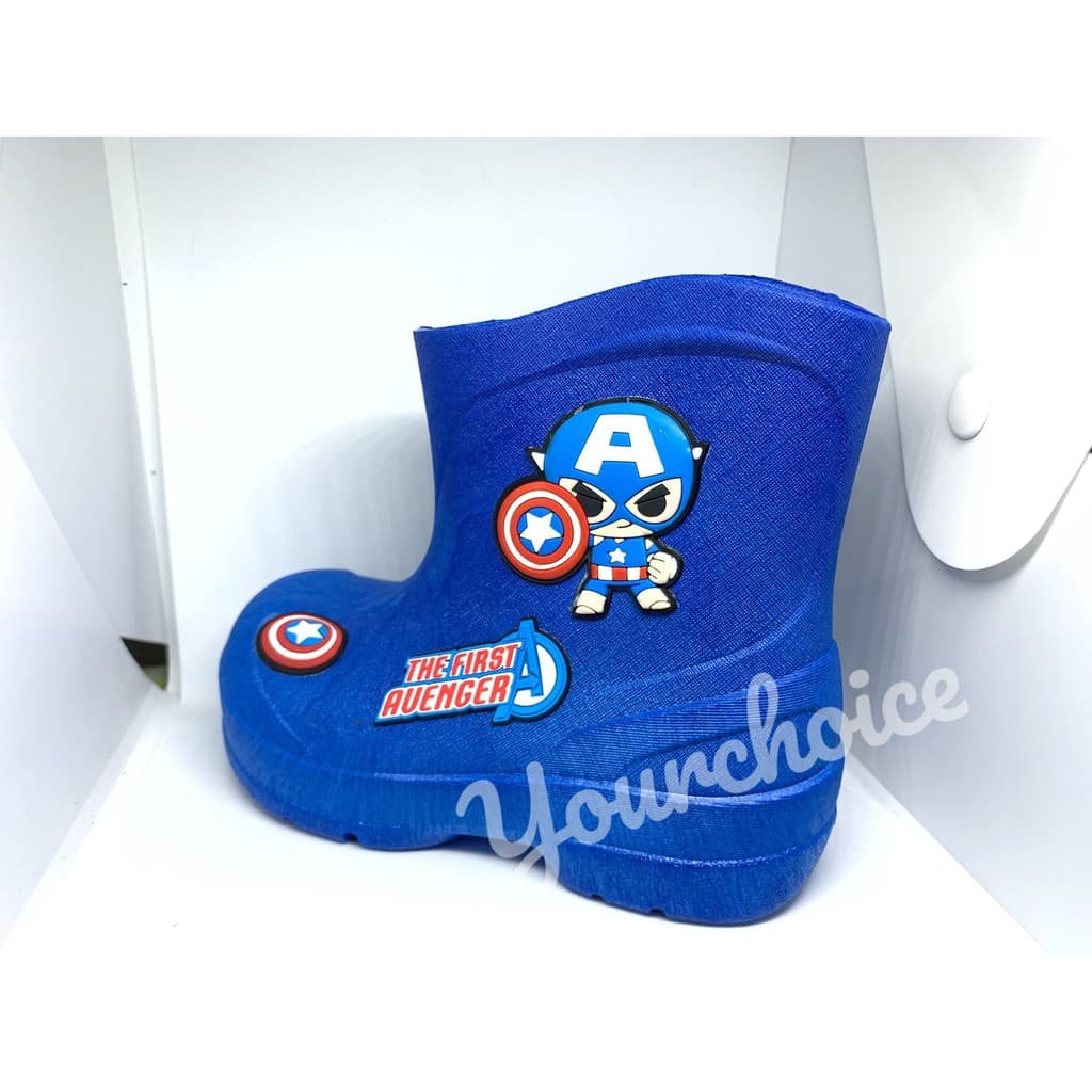 รองเท้าบูทเด็ก Marvel Spiderman Captain America รองเท้าบู๊ทเด็ก กันน้ำ กันฝน BM01 รูปที่ 3