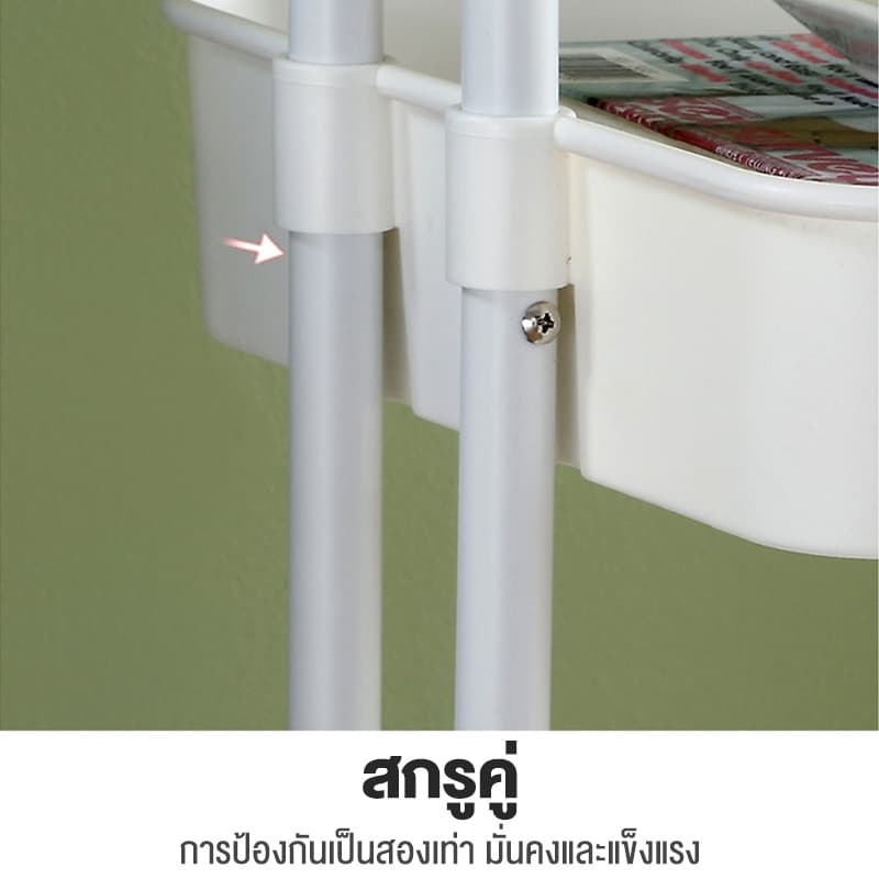BV ชั้นวางของ พร้อมล้อเลื่อน+ที่จับ 3/4/5 ชั้นวางของมีล้อ พร้อมล้อเลื่อน+ที่จับ ใช้ในสถานการณ์ต่างๆ เคลื่อนย้ายสะดวก รูปที่ 5