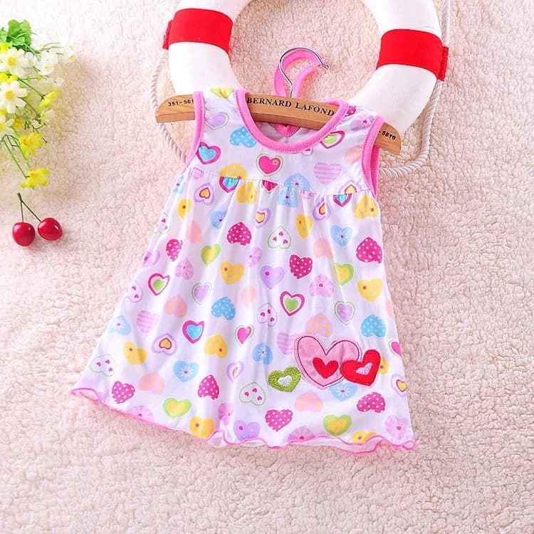 Babyonline A3-OF2R ชุดกระโปรงพิมพ์ลายน่ารักสำหรับเด็กผู้หญิง ผ้าฝ้าย นุ่ม ใส่สบาย รูปที่ 6