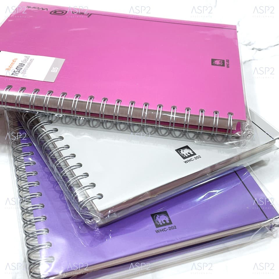 สมุดสันห่วง สมุดปกแข็งริมลวด สมุด ตราช้าง Elephant WHC-202 ขนาด B5 รูปที่ 5