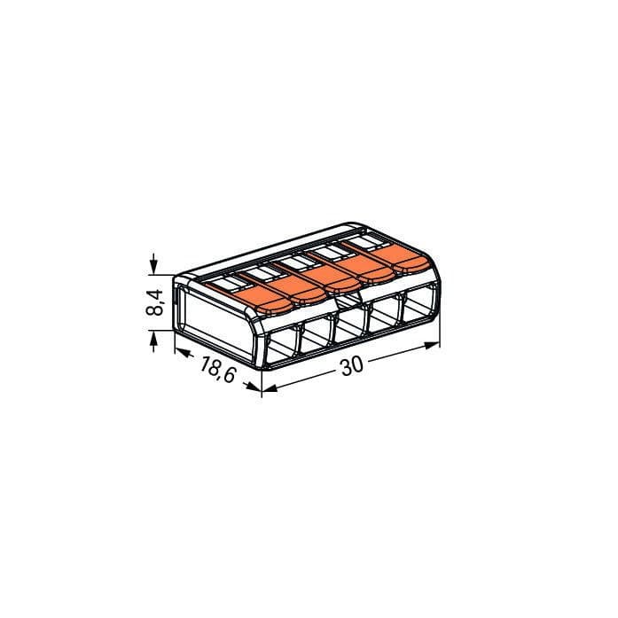Wago อุปกรณ์เชื่อมสายไฟ Terminal Connecter 5ช่อง 4มม. รูปที่ 3