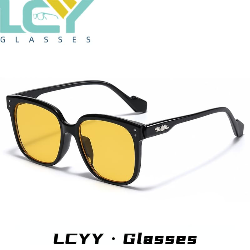 Lcyy แว่นตากันแดดสไตล์เกาหลี สีแดงสุทธิ สไตล์เดียวกัน สําหรับผู้ชายและผู้หญิง รูปที่ 1