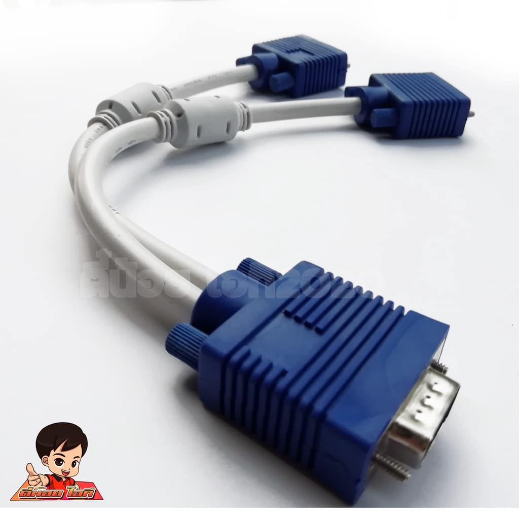 สาย VGA 1 ออก 2 หัว แสดงภาพเหมือนกันพร้อมกัน 2 จอ Vga splitter cable สายแยกจอ คาราโอเกะ งานนำเสนอ รูปที่ 7