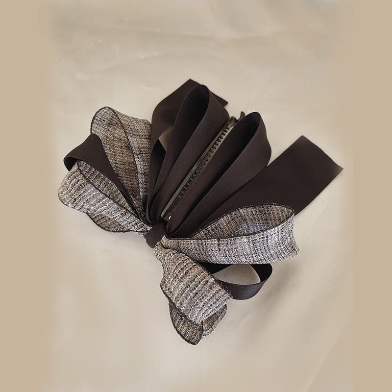 Bow banana clip กิ๊บกล้วย ผ้าทวิส ผ้าริ้บบิ้น ขนาด 11.5cm.การันตรีวัสดุดีมาก งานสวย เก็บผมหนาได้ เก็บผมได้แน่น กิ๊บติดผม รูปที่ 6