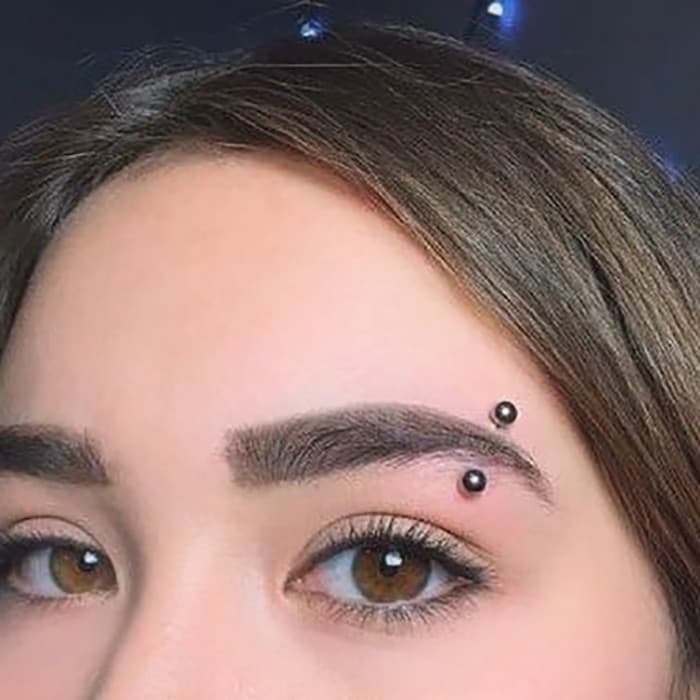 จิวคิ้วสแตนเลส จิวหูสแตนเลส จิวบาร์เบลโค้งSS EyeBrow Stainless steel Stud for Eyebrow Men Women - 1 Piece รูปที่ 2