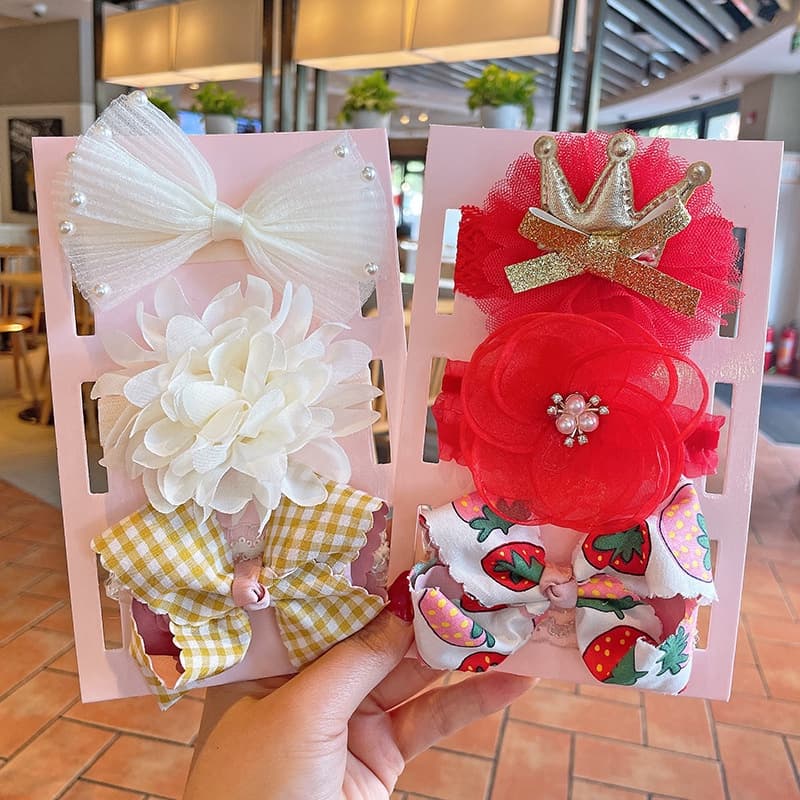 3 ชิ้น / เซต ที่คาดผมเด็ก เจ้าหญิง หวาน ยางรัดผม การ์ตูน ดอกไม้ มงกุฎ โบว์ ลูกไม้ นุ่ม เด็กทารก เด็กผู้หญิง ที่คาดผม รูปที่ 2