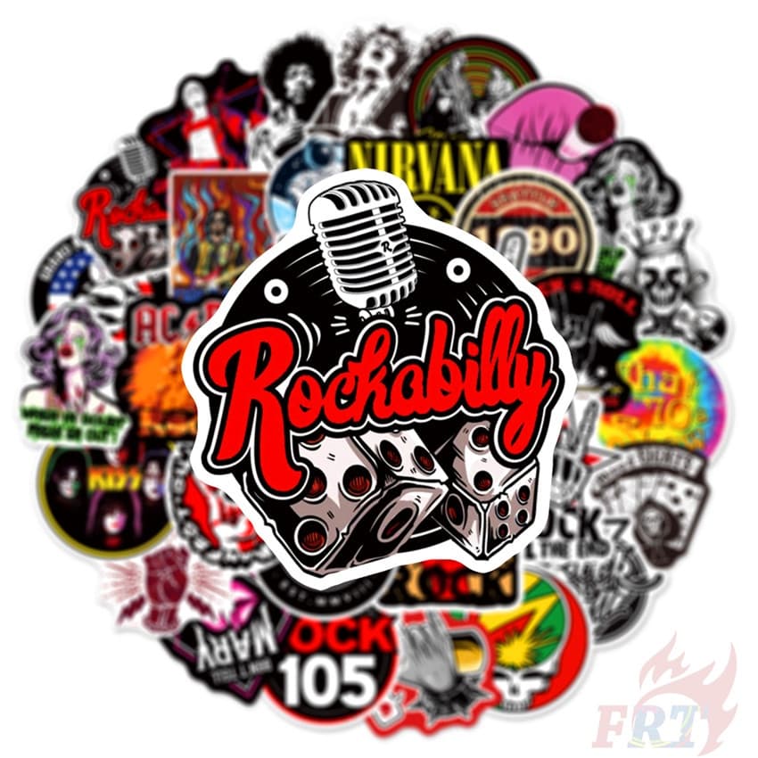 HipHop Rock Band - Rock & Roll Series 02 Stickers 50Pcs/Set DIY Fashion Waterproof Doodle Decals Stickersc รูปที่ 9
