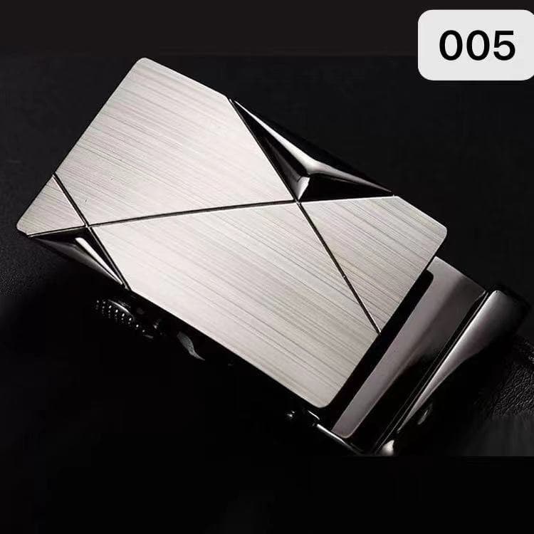 เข็มขัดผู้ชายหนังpu แบบหัวล๊อคอัตโนมัติ สายหนังสีดำ ขนาด120 รูปที่ 3
