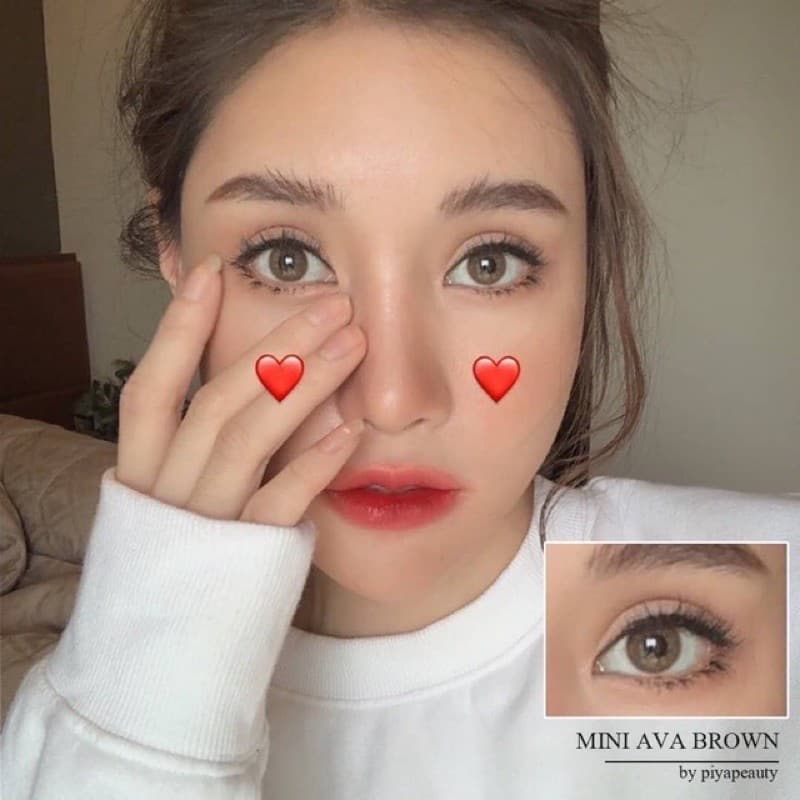 คอนแทคเลนส์ Mini Ava Brown / Gray ขนาดมินิ ขายดีมาก สายฝอ รูปที่ 5