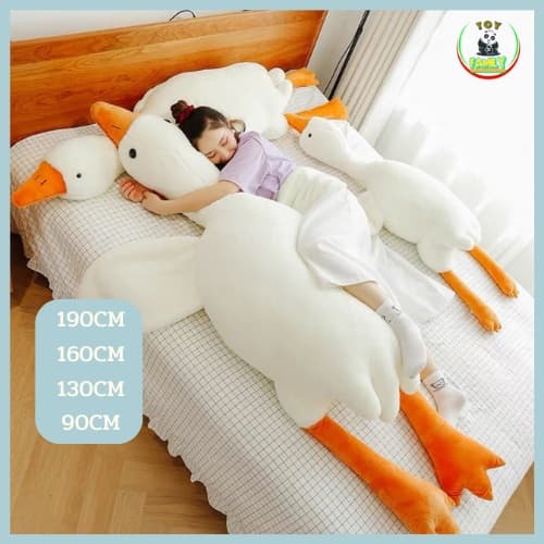 ตุ๊กตาครอบครัวห่านสีขาว ขนาด 50CM 90CM 130CM 160CM 190CM ขนนุ่มนิ่มน่ากอดมาก เขียนการ์ดอวยพรได้ ของขวัญวันครบรอบ รูปที่ 2