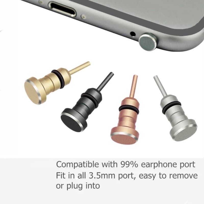 จุกกันฝุ่นหูฟังโทรศัพท์มือถือ แจ็ครูหูฟัง3.5มม. Android headphones Jack Dustproof Plug Aluminum alloy Earphone รูปที่ 4