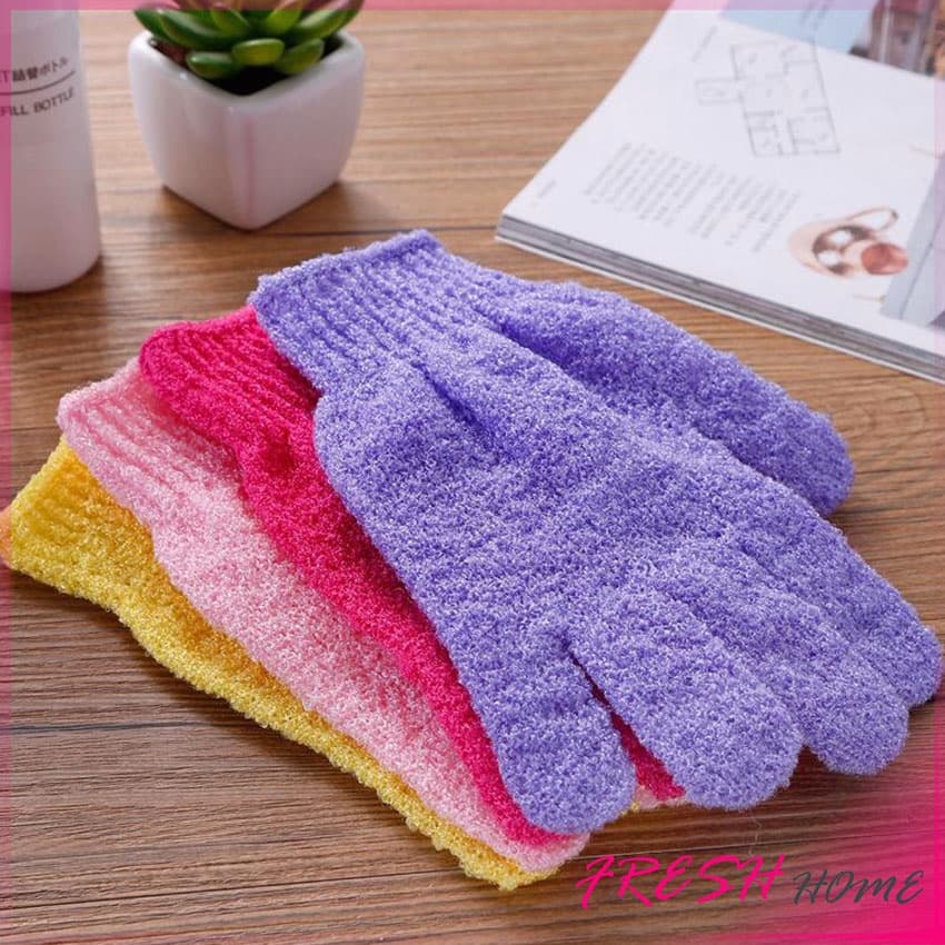 ถุงมืออาบน้ำ ถุงมือขัดผิวอาบน้ำ ขจัดเซลล์ผิวเก่า Glove-style bath towel รูปที่ 4