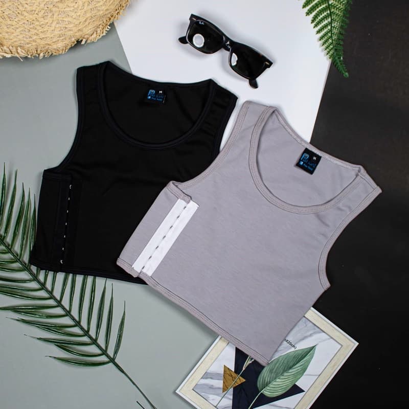 เสื้อกล้ามทอม ครึ่งตัว แบบมีคะขอ รุ่นตะขอข้าง รูปที่ 1