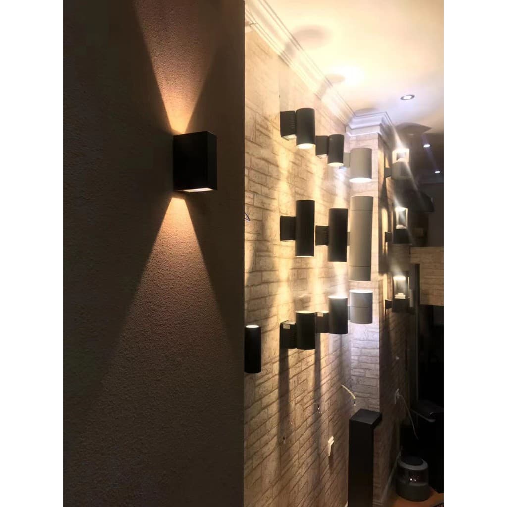 เปลี่ยนหลอดได้ง่าย***โคมไฟติดผนังนอกบ้านโคมไฟกิ่งกันฝนแถมขั้วใส่หลอดGU10 7w LED ต่อไฟบ้านตรง220v รูปที่ 4
