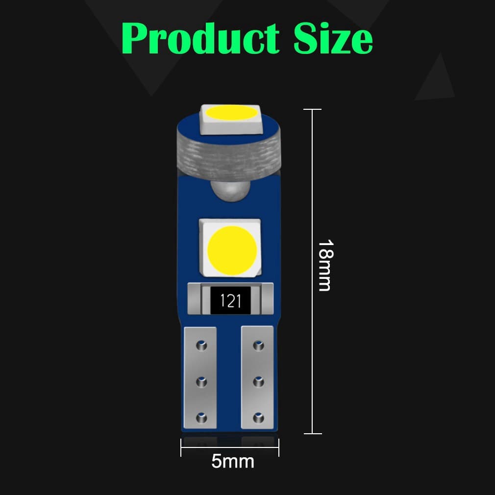 มี7สี หลอดไฟ LED T5 แผงหนัาปัด เรือนไมล์ สวิตช์แอร์ คอนโซล รูปที่ 6