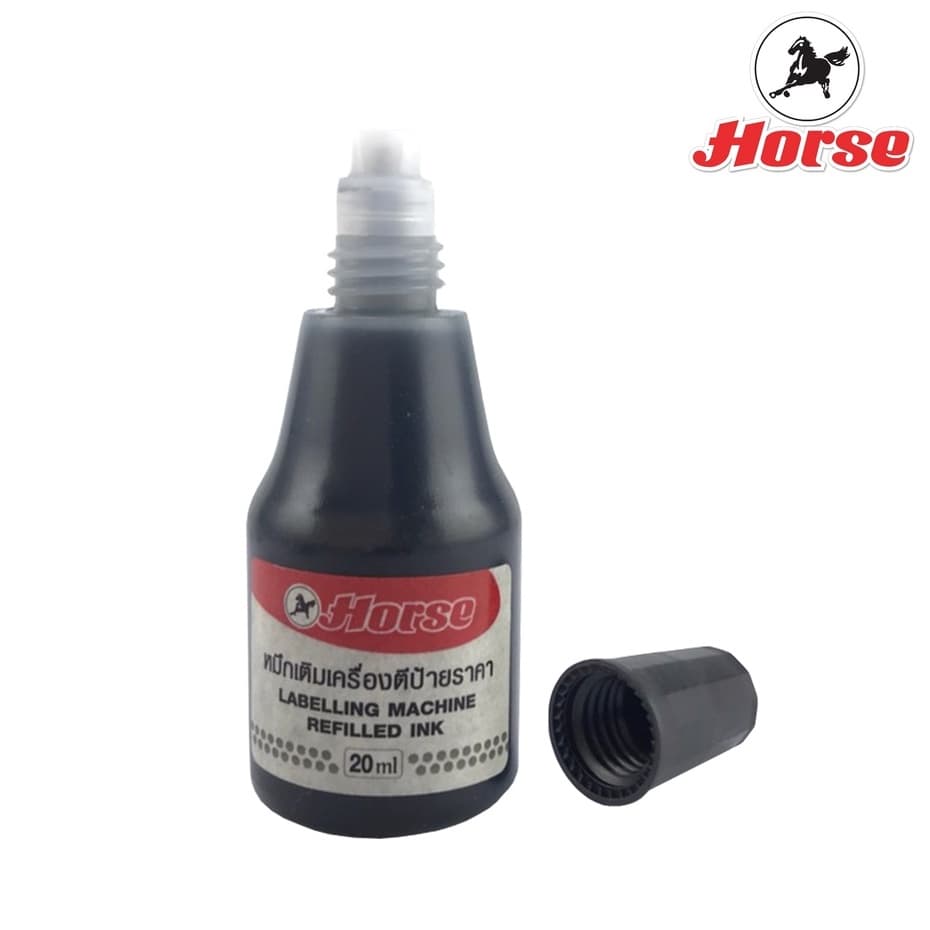 HORSE ตราม้า หมึกเติมเครื่องตีป้ายราคา 20cc. รูปที่ 3