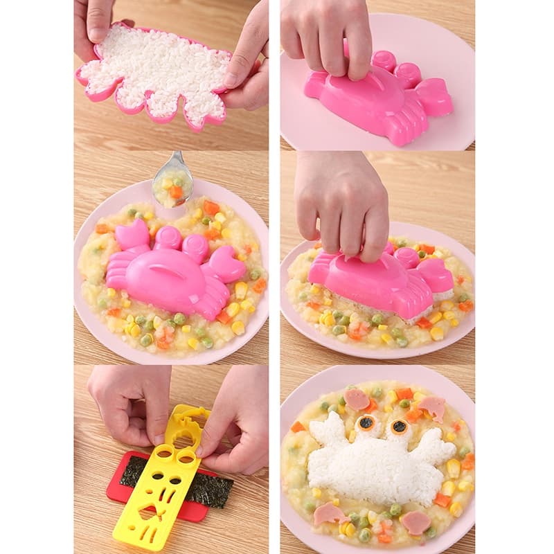 5 ชิ้น / เซต DIY การ์ตูน มหาสมุทร ข้าวปั้น เปลือกปู เบนโตะ แซนวิช เครื่องทําอาหาร แม่พิมพ์ อุปกรณ์ครัว รูปที่ 5