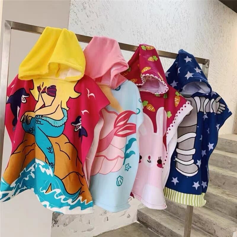 ผ้าขนหนูเด็ก ผ้าเช็ดตัวเด็ก ผ้าเช็คตัวแบบมีฮู้ด เสื้อคลุมว่ายน้ำเด็ก ผ้าคลุมอาบน้ำเด็กYF561 รูปที่ 4