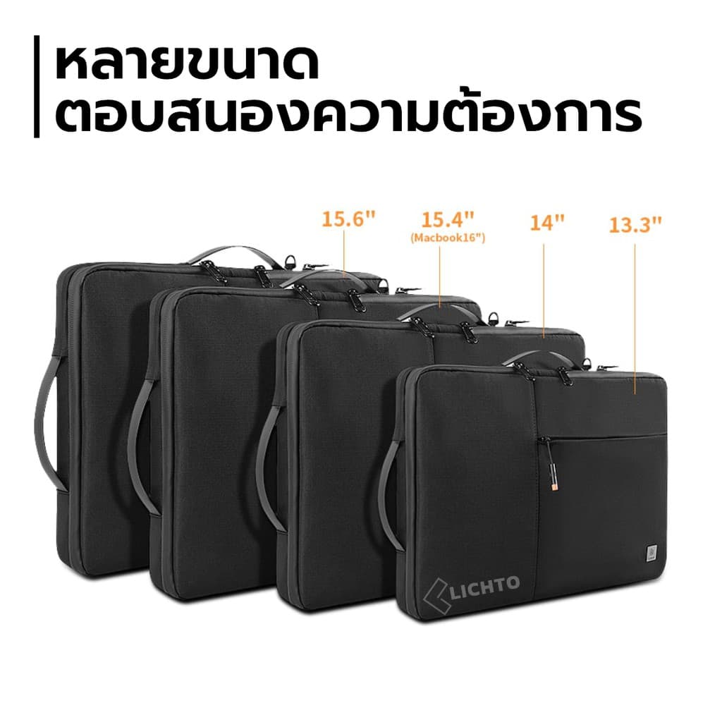 WiWU กระเป๋าแล็ปท็อป ซองใส่โน๊ตบุ๊ค คุณภาพดี ผ้ากันน้ำ ซิปกันน้ำ รุ่น Alpha Double Layer Sleeve รูปที่ 6