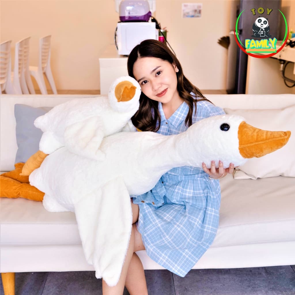 ตุ๊กตาครอบครัวห่านสีขาว ขนาด 50CM 90CM 130CM 160CM 190CM ขนนุ่มนิ่มน่ากอดมาก เขียนการ์ดอวยพรได้ ของขวัญวันครบรอบ รูปที่ 9